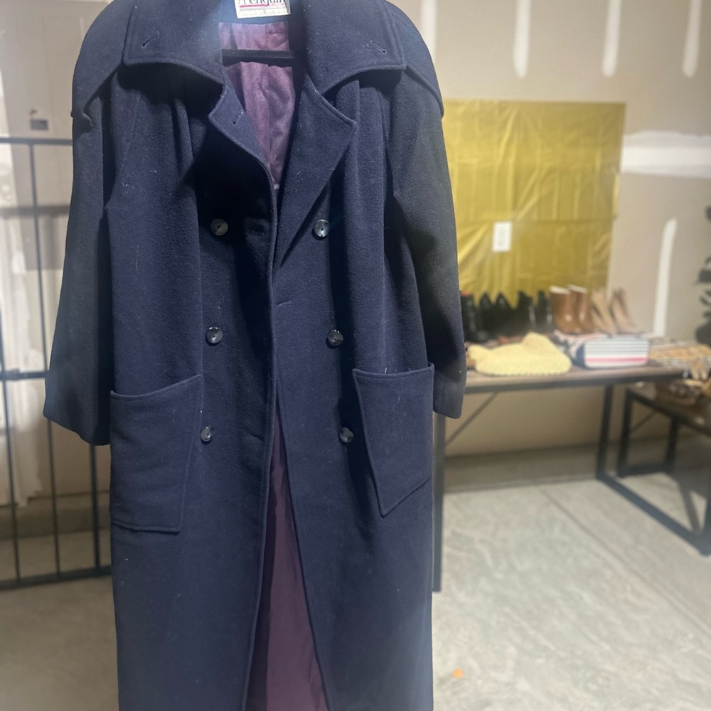 Original Penguin Navy Double-Breasted Trench Coat